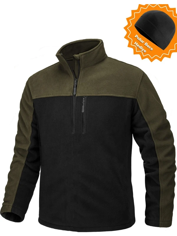 Ghassy Co. Erkek Quarter Zip Yarım Fermuarlı Cepli Polar