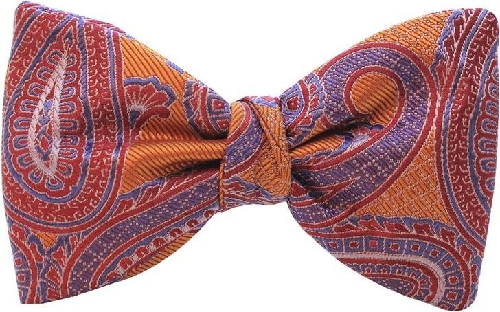 Coolmenclub Açık Papyon Turuncu Şal Desenli Mikrofiber Malzeme ile Özel Günlere Uygun