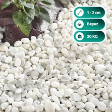 Bozsan Beyaz Dolomit Taş 20 kg 1-3cm Dolomit Taşı Bahçe Süs Akvaryum Taşı Dere Çakıl Taşı