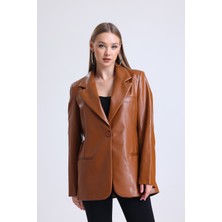 Sense Kadın Suni Deri Büyük Beden Deri Ceket | CKT33280