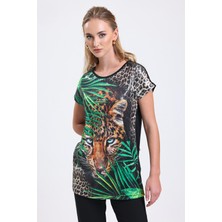 Sense Dijital Baskılı Detaylı Payet  Tunik | BLZ34628 Siyah