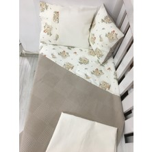 Buse Baby Home Kahverengi , Çocuk Çok Amaçlı Poplin ,pikeli ve Ponponsuz Nevresim Takımı 6'lı Set