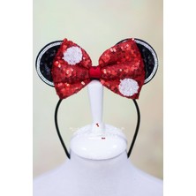 Pan Kostüm & Tasarım Minnie Mouse Payetli Kırmızı Taç