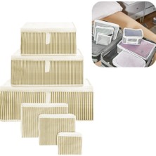 Piev Seyahat Yolculuk Valiz Bavul Düzenleyici Organizer 6 Lı Set Sarı Çizgili