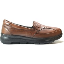 Forex 1002  Deri Kahverengi Anatomik Hafif Günlük Kadın Anne Ayakkabı