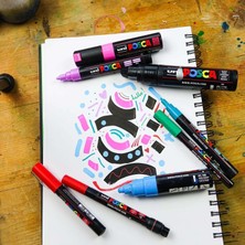 Uni Posca Markör Kalem 1mr 8'lı Set Soft Renkler