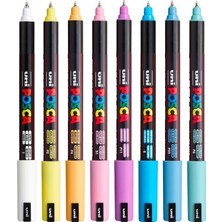Uni Posca Markör Kalem 1mr 8'lı Set Soft Renkler
