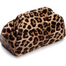 Bahels Kadın Leopar Deri Clutch Portföy Çanta