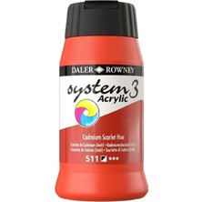 Daler Rowney System 3 Akrilik Boya 500ML 511 Cadmium Scarlet Hue