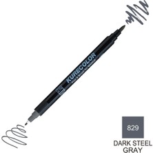 Zig Kurecolor Mangaka Fine&brush Çift Taraflı Kalem CNKC-2200 No 829 Dark Steel Gray