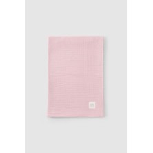 Little Gusto Organik Pamuk Dört Katlı Müslin Bezi Örtü 100x100 cm Pembe