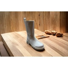 New Optimal Kadın Yarım Çizme Bot - Krem - 39