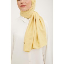 Armine Geometrik Desen Pamuksu Dokulu Jazz Şal Soft Sarı