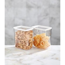 Morlimon Vakum Saklama Kabı Saklama Kutusu 2'li Sert Set 1400 ml