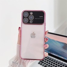 Pointtech Apple iPhone 15 Kamera Lens Korumalı Kenarı Renkli Luxury Şeffaf Kılıf Pembe