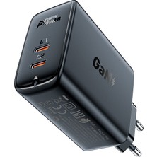 Acefast Duvar Tipi Şarj Cihazı PD50W Dual Usb-C 45W Çıkış Hızlı Şarj Başlığı Fast Charge Wall Charger Gan Type-C Çıkışlı Şarj Kafa (2xusb-C) Eu A29