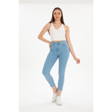 Jeany Jeans Nora Yüksek Bel  Slim/mom Jeans Pantolon 40 - Buzmavi