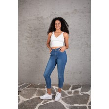 Jeany Jeans Vanessa Yüksek Bel  Slim/mom Jeans Pantolon 40 - Mavi