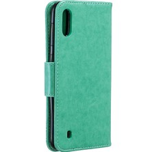 Seashell Digital Samsung Galaxy A10/M10-GREEN Için Kelebili Kahraman Deri Cülücü Kasası (Yurt Dışından)