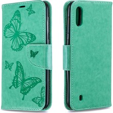 Seashell Digital Samsung Galaxy A10/M10-GREEN Için Kelebili Kahraman Deri Cülücü Kasası (Yurt Dışından)