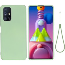 Seashell Digital Samsung Galaxy M51 (Yan Parmak Izi Versiyonu) Için Sıvı Silikon Telefon Kılıfı-Yeşil (Yurt Dışından)