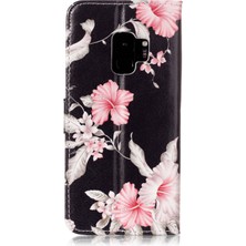 Seashell Digital Samsung Galaxy S9 G960-PEMBE Çiçek Için Desenli Pu Deri Cüzdan Stand Koruyucu Kabuk (Yurt Dışından)