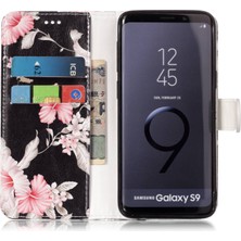 Seashell Digital Samsung Galaxy S9 G960-PEMBE Çiçek Için Desenli Pu Deri Cüzdan Stand Koruyucu Kabuk (Yurt Dışından)