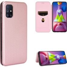 Seashell Digital Karbon Fiber Cilt Samsung Galaxy M51-ROSE Altın Için Otomatik Amsorbed Deri Kapak (Yurt Dışından)