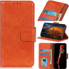 Seashell Digital Nappa Doku Samsung Galaxy A10-ORANGE Için Deri Deri Cüzdan Stand Kılıfı (Yurt Dışından)