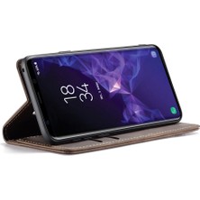 Seashell Digital Samsung Galaxy S9 G960-COFFEE Için Otomatik Emilmiş Deri Cüzdan Stand Kılıfı (Yurt Dışından)