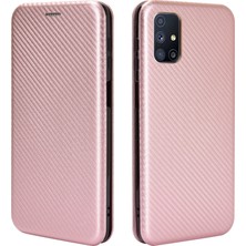 Seashell Digital Karbon Fiber Cilt Samsung Galaxy M51-ROSE Altın Için Otomatik Amsorbed Deri Kapak (Yurt Dışından)