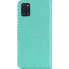 Seashell Digital Baykuş Izi Rhinestone Dekor Deri Telefon Kapağı Samsung Galaxy A31-YEŞIL (Yurt Dışından)