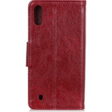 Seashell Digital Nappa Doku Samsung Galaxy A10-RED Için Deri Deri Cüzdan Stand Kılıfı (Yurt Dışından)