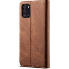 Seashell Digital Kot Bez Deri Deri Cüzdan Cep Telefonu Samsung Galaxy A31-BROWN Için (Yurt Dışından)