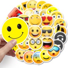 CajuArt 50 Adet Tekrarsız Emojiler  Pvc Sticker Süs 07