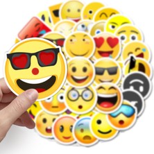 CajuArt 50 Adet Tekrarsız Emojiler  Pvc Sticker Süs 07