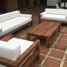 Odun's Bella 3+2+1 Bahçe Balkon Teras Ahşap Oturma Grubu