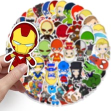 CajuArt 50 Adet Tekrarsız Anime Kahraman  Pvc Sticker 03