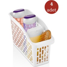 Flosoft 4 Adet Buzdolabı Sepeti, Mutfak Banyo Dolap Içi Düzenleyici Organizer 4’lü Set (13X30X16CM)