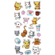 Limmy Sticker Kabartmalı Stiker Defter, Planlayıcı Etiket (LRE-001) - 17X9 cm - Pati Mektup Kedi