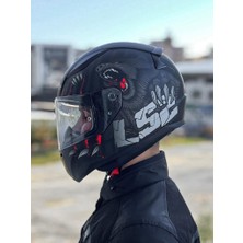 Ls2 Rapid 2 Clawn Mat Siyah Gri Kırmızı Kask