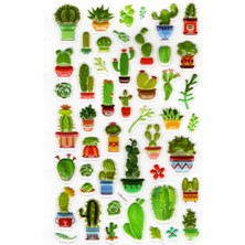Limmy Sticker Kabartmalı Stiker Defter, Planlayıcı Etiket (LXK-017) - 22X14 cm - Şirin Kaktüsler
