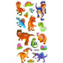 Limmy Sticker Kabartmalı Stiker Defter, Planlayıcı Etiket (LRF-003) -17X9 cm - Sevimli Vahşi Dinazor