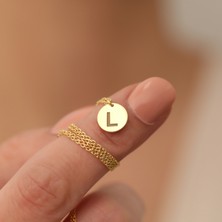 Nox Jewelry 925 Ayar Gümüş Yuvarlak Plakalı Harf Kolye