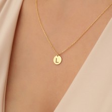 Nox Jewelry 925 Ayar Gümüş Yuvarlak Plakalı Harf Kolye