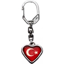 Gökçe Koleksiyon Ay Yıldızlı Kalp Formunda Eski Anahtarlık AKS704