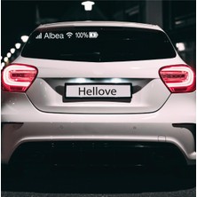 Hellove Fiat Albea Sticker Telefon Şarj Wifi Batarya Şebeke Cam Oto Sticker 40X4CM Beyaz Uyumlu