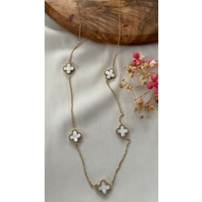 Güneş Accesory Çelik 70CM Beyaz Van Cleef Kolye