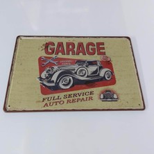 CajuArt Garage Eski Araba Tamir Temalı 20X30 cm Metal Plaka Tablo