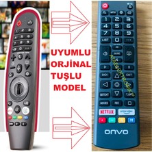 Ata Elektronik Webos Tüm Modeller için Sunny - Onvo Webos Smart 4K LED Tv Kumandası Ses Komut ve Fare Yoktur - Orjinal Kumandası Tuşlu Klasik Model Yeni Orj.